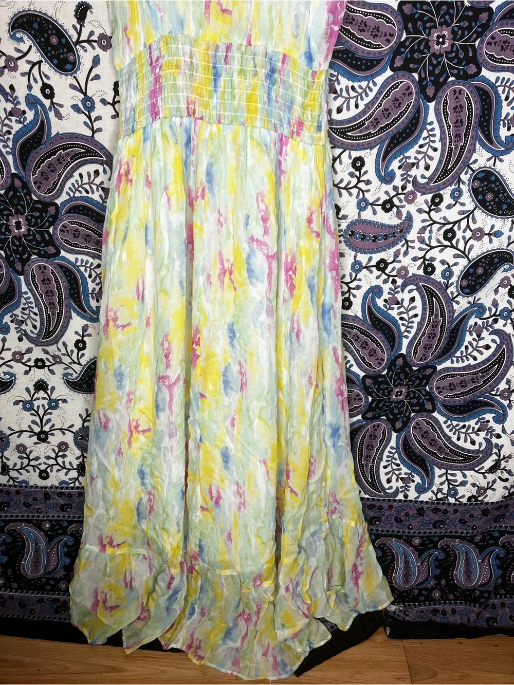 Anthropologie watercolors midi dress 6 - Picture 4 of 7